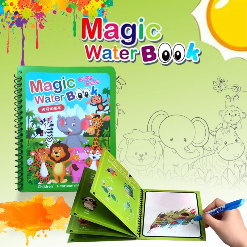 8 Pack Water Coloring Book Paint with Water Books Cartoon Animal Robot  Unicorn Universe Coloring Book Mess Drawing Painting Book for Toddlers Boy  Girl