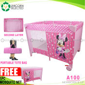 Unicorn Selected Baby Crib Playpen with Cartoon Character