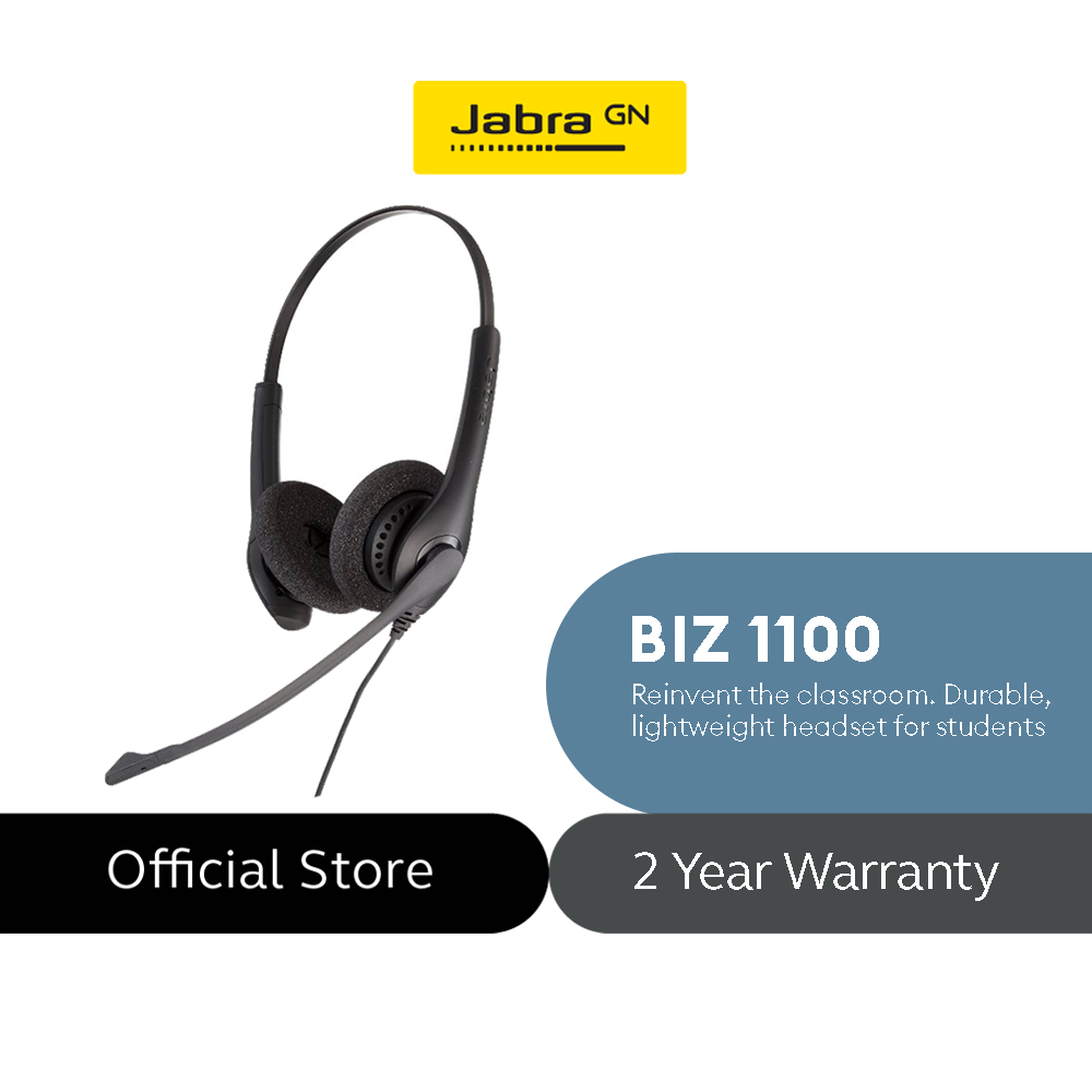 Jabra Biz 1100 EDU Stereo Headset - Noise Cancelling Voor Studenten Met Gehoorbescherming