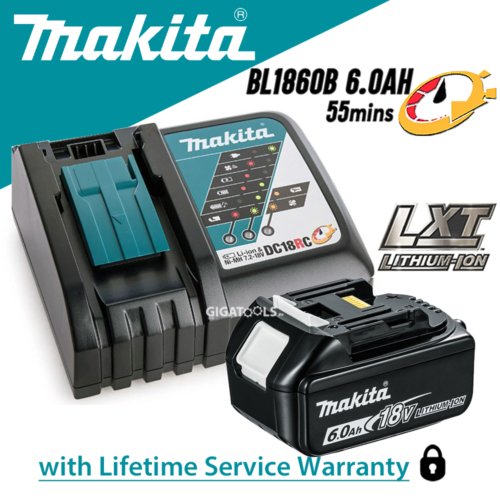 Makita BL1860B BL1860 Li-ion Battery 6.0Ah 18V LXT CRDLSBATT MAK18V  [GIGATOOLS] Lazada PH
