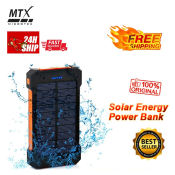 Waterproof Solar Power Bank with LED Light and Compass