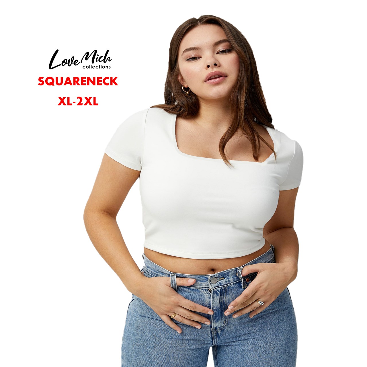 Plus size Square neck Tank Top Sleeveless Sando Tops Women Fashion Clothes  by Lovemichcollections