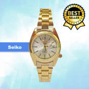 Seiko Women's Gold Strap Automatic Watch with Silver Dial