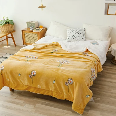 Mini Home Textiles Double Layers Smooth As Milk Blanket Throw Plush Warm Sleeping Blanket for Autumn Winter Blanket (5)