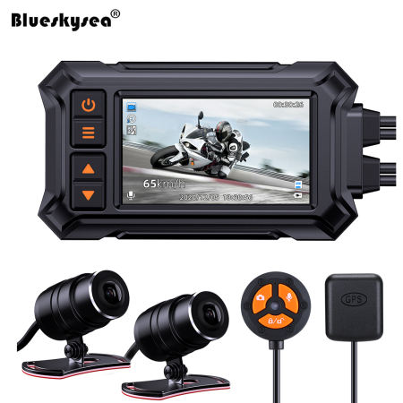 Blueskysea Motorcycle WIFI Camera Recorder with GPS, Dual Lens