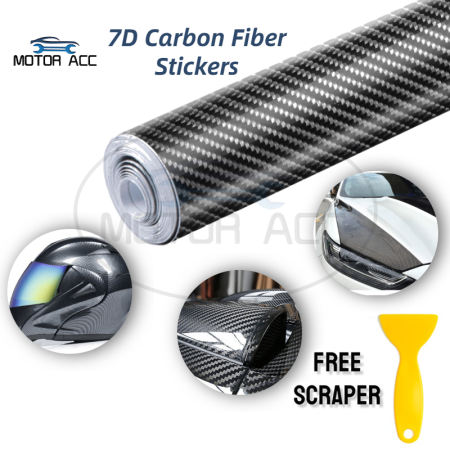 7D Carbon Fiber Sticker Roll - Waterproof Glossy Vinyl Decal