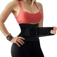 ellostar Waist Trainer for Women & Men - Back Support Band & Tummy Control Body  Shaper, Sweat Weight Loss Shapewear, Workout Medium Black