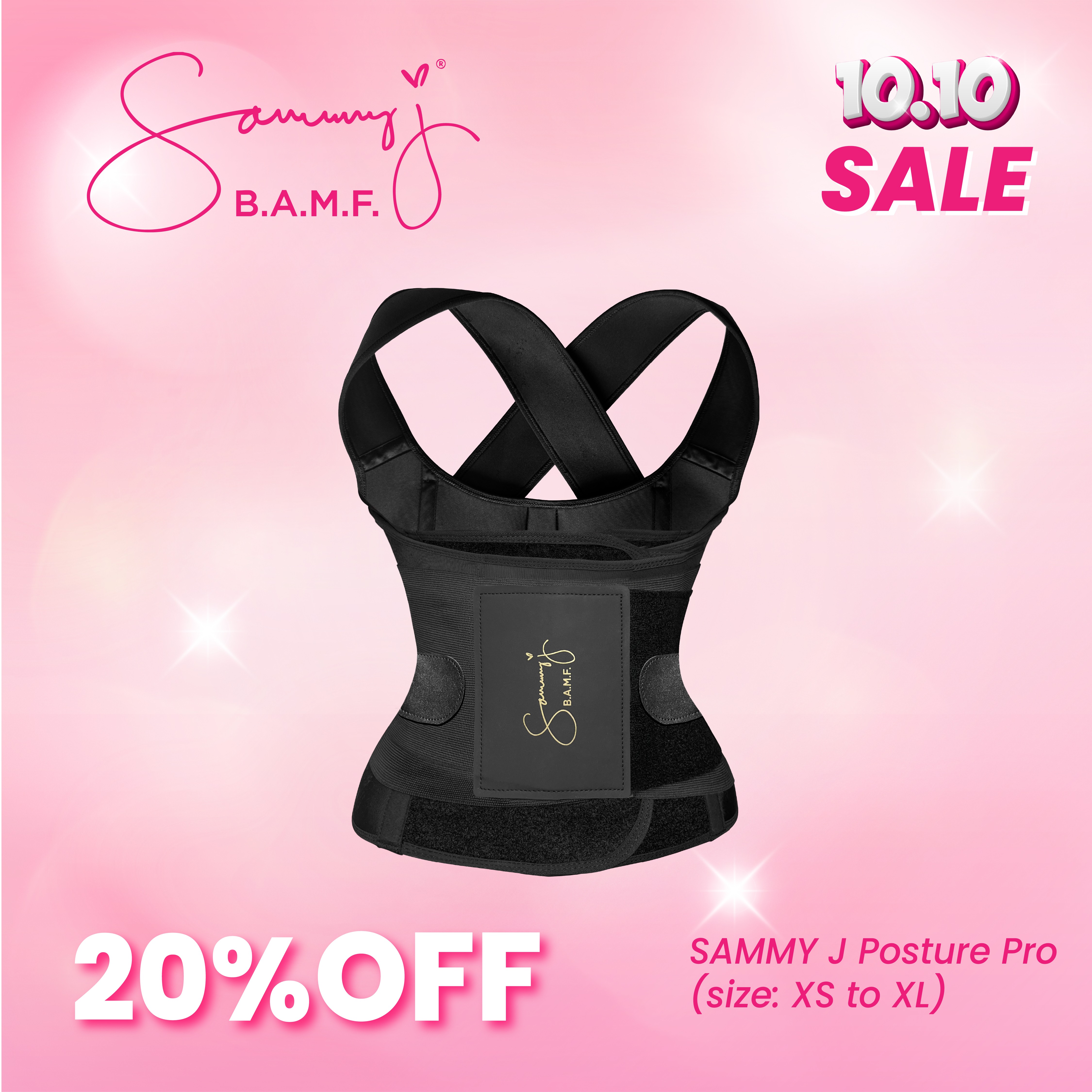 矯正用品・補助ベルト Sammy J 6.0 L size SAMMY J POWERBELT 6.0 (EXTRA SMALL - EXTRA LARGE) Cotton