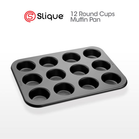 SLIQUE Non-Stick 12 Cupcake Muffin Pan Baking Tray