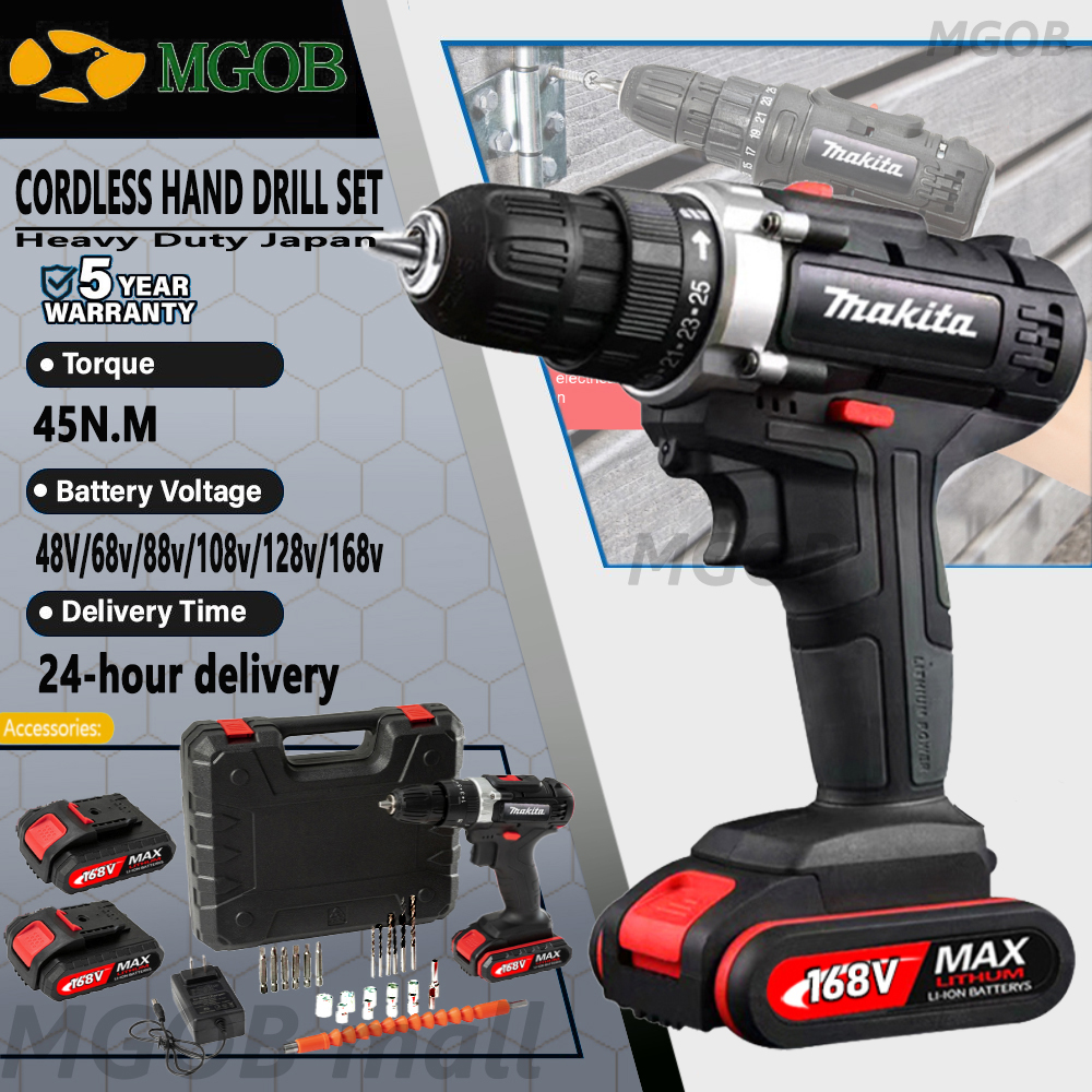 MGOB Cordless Drill Set with Brushless Motor, Portable and Rechargeable