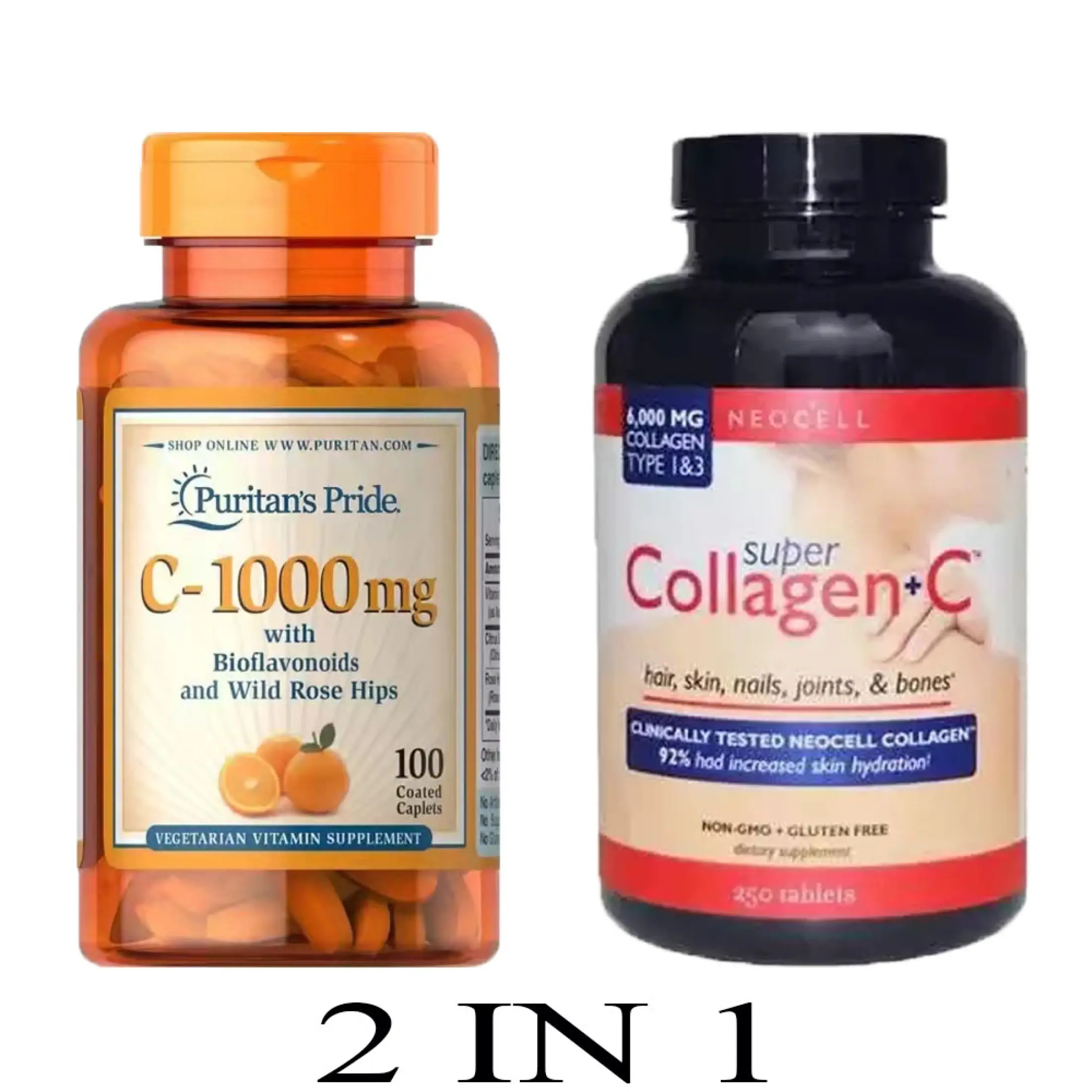 2 In 1 Neocell Super Collagen C Type 1 3 Plus C Tablets Bottle Of 250 Tablets Original Puritans Pride Vitamin C Citrus Bioflavanoids Rose Hips 1000mg 100 Tablets Lazada Ph