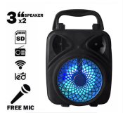 Super Bass Portable Bluetooth Speaker with LED Light