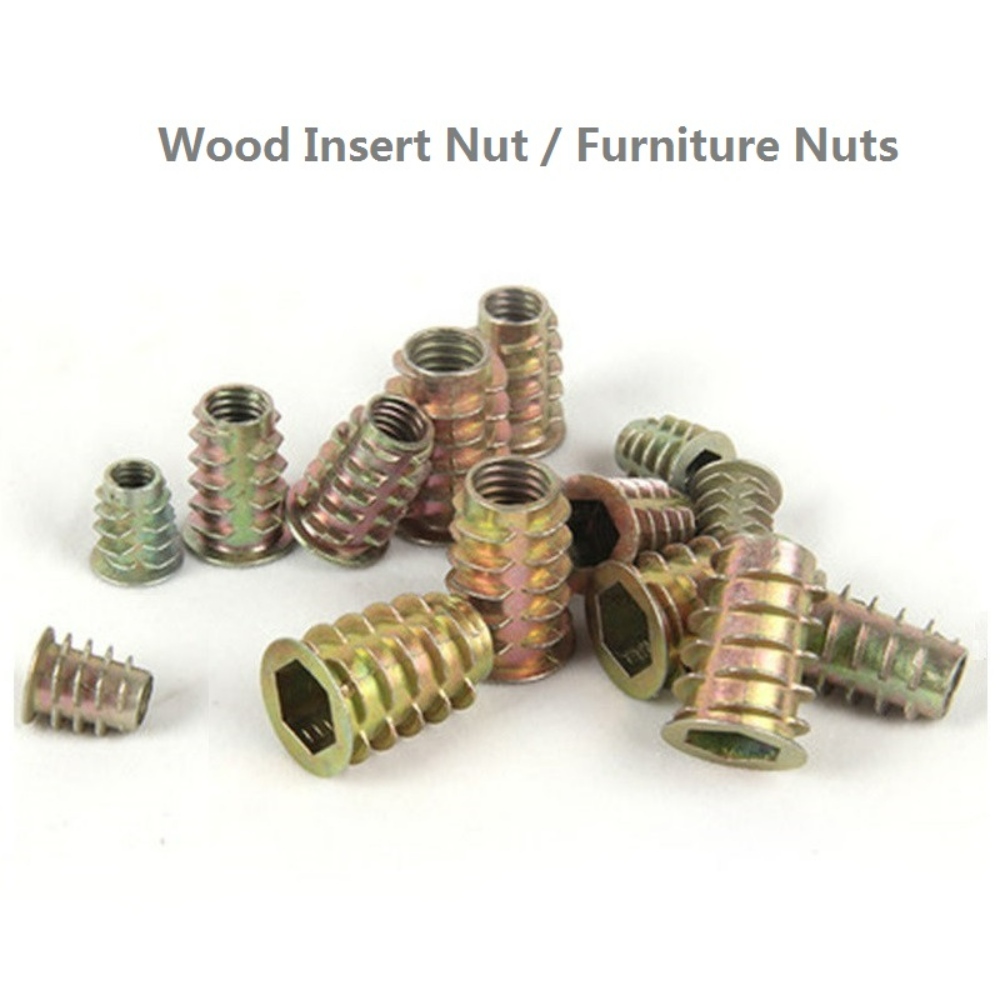 50 Pieces M4 m5 m6 m8 m10 Insert Nuts Zinc Alloy Screw To; Threaded Hex ...