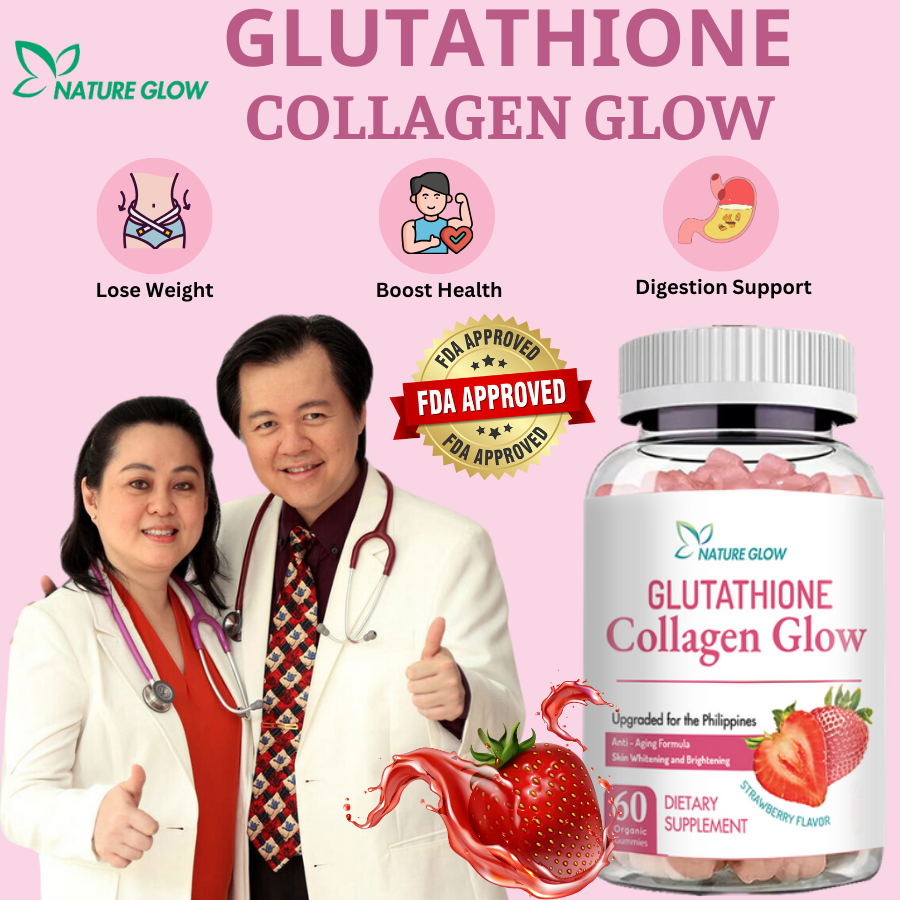 NATURE GLOW Glutathione Collagen Glow Gummies Strawberry Flavor Whitening  Gummies Anti-Aging Skin Glow Collagen Vitamins Beauty Gummies | Lazada PH