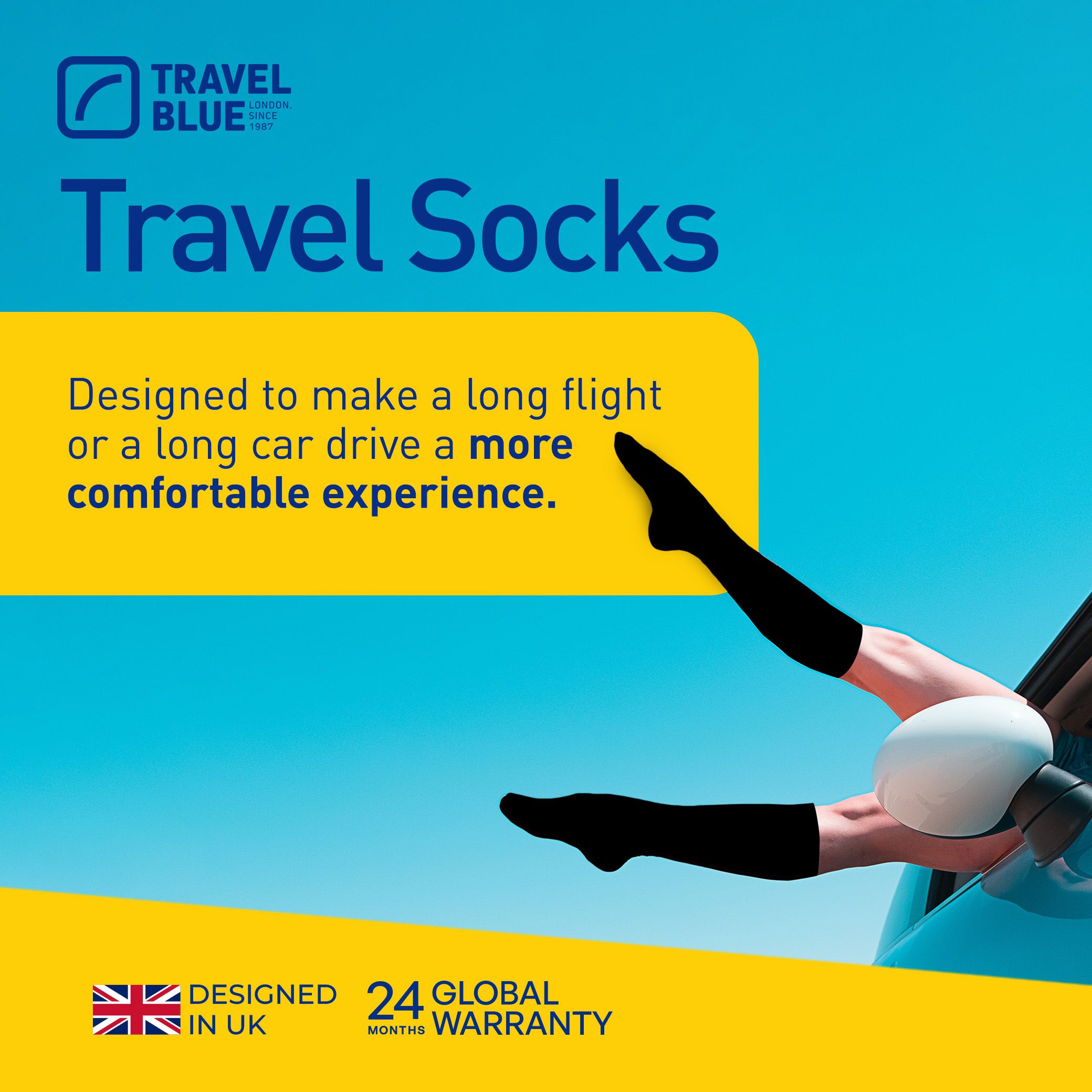 TRAVEL BLUE Travel Socks / Flight Socks / Compression Socks