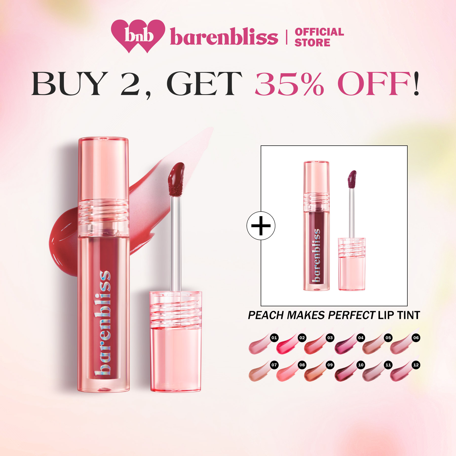 Discount on Barenbliss  shoes - SKU: [Buy 2 Get 35% Off] Barenbliss Bnb Peach Makes Perfect Lip Tint