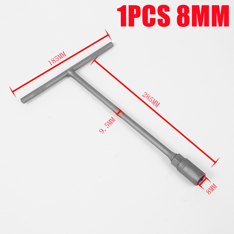 T-Handle Wrench Socket Set, Cr-V Steel T Wrench Set Metric Size 8/10/12/14mm, Wrench Tool Socket With Long Reach For Motorcycle Dirtbike Bicycle Repair - Image 2