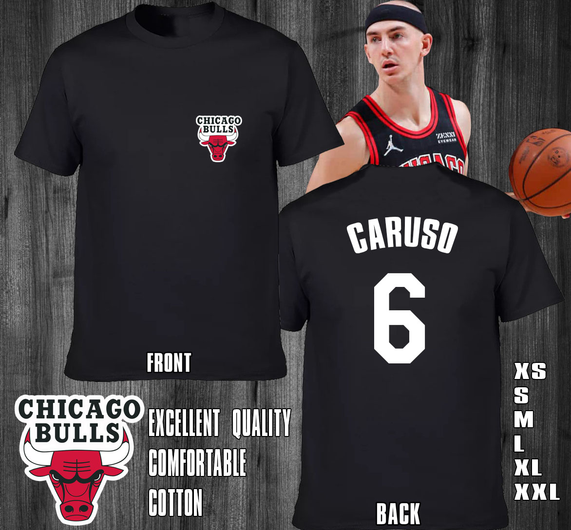 Chicago Bulls #6 Alex Caruso Red 75th Anniversary City Stitched Jersey