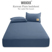 WEICEE Korean Plain Bedsheet Set with Pillowcases
