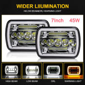 Amber 5x7" LED Hi/Low Headlight for Car/Truck