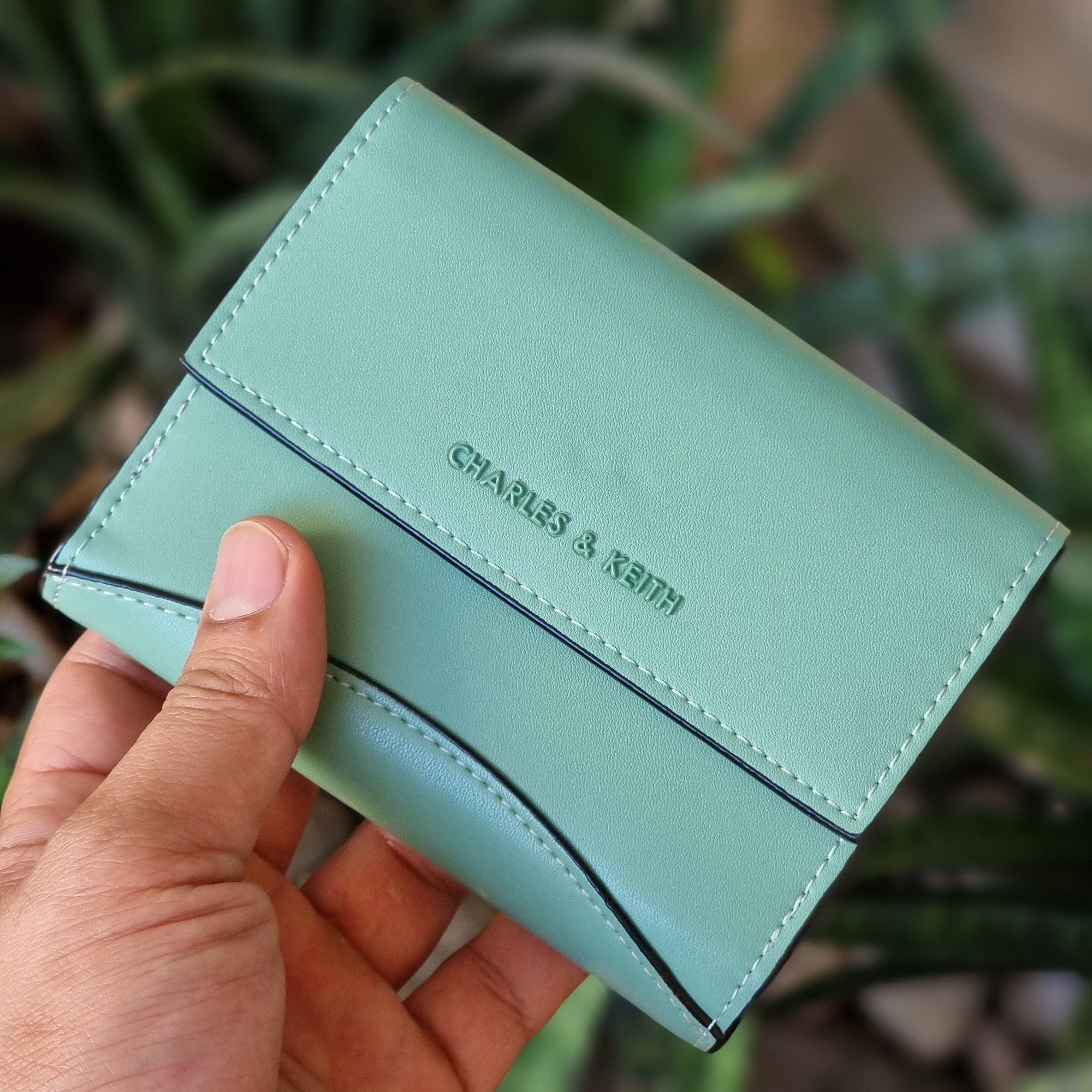 Snap Button Small Wallet - Green