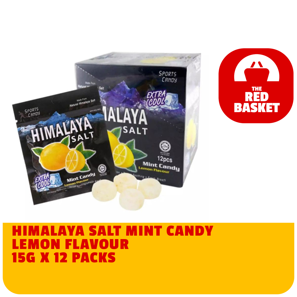  Ginger And Lemon Candy: Made from Natural Himalaya Salt (15g x  12 packs) Halal Sports Candy : Grocery & Gourmet Food