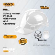 INGCO Hard Hat Safety Helmet with Vents and Chinstrap