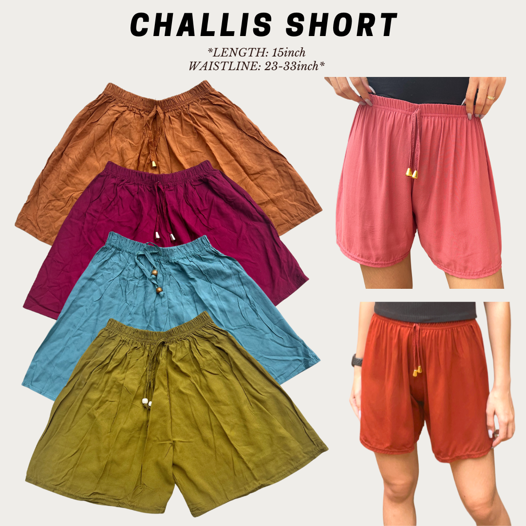 Challis Pambahay Shorts Quick Dry, Soft Fabric, Boho Style