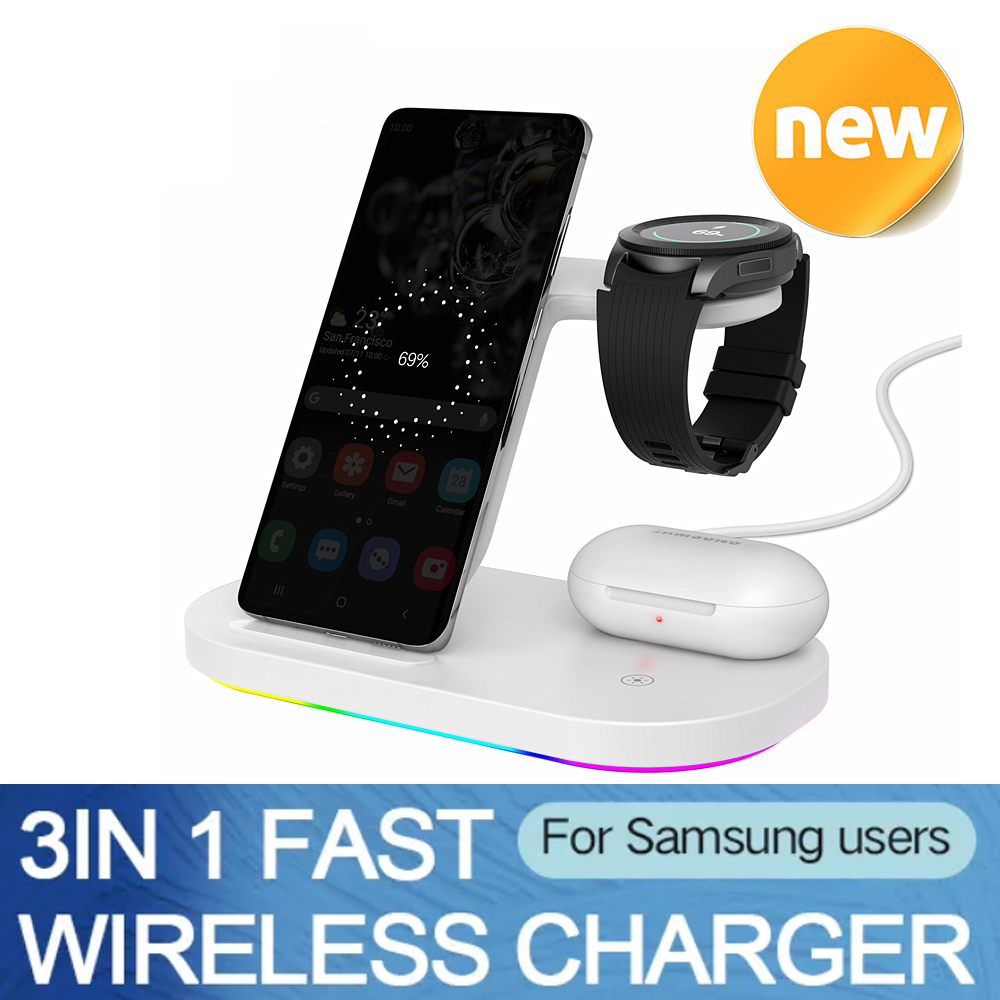 Fast 15W Wireless Chargers 3 In 1 for Samsung Galaxy Z Fold5 Z Flip5 S24U S23U S23 Watch 4 3 Active 2 Gear S4 Buds Wireless Charging Station - Image 3