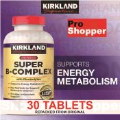 Kirkland Signature Super B-Complex -30 Tablets