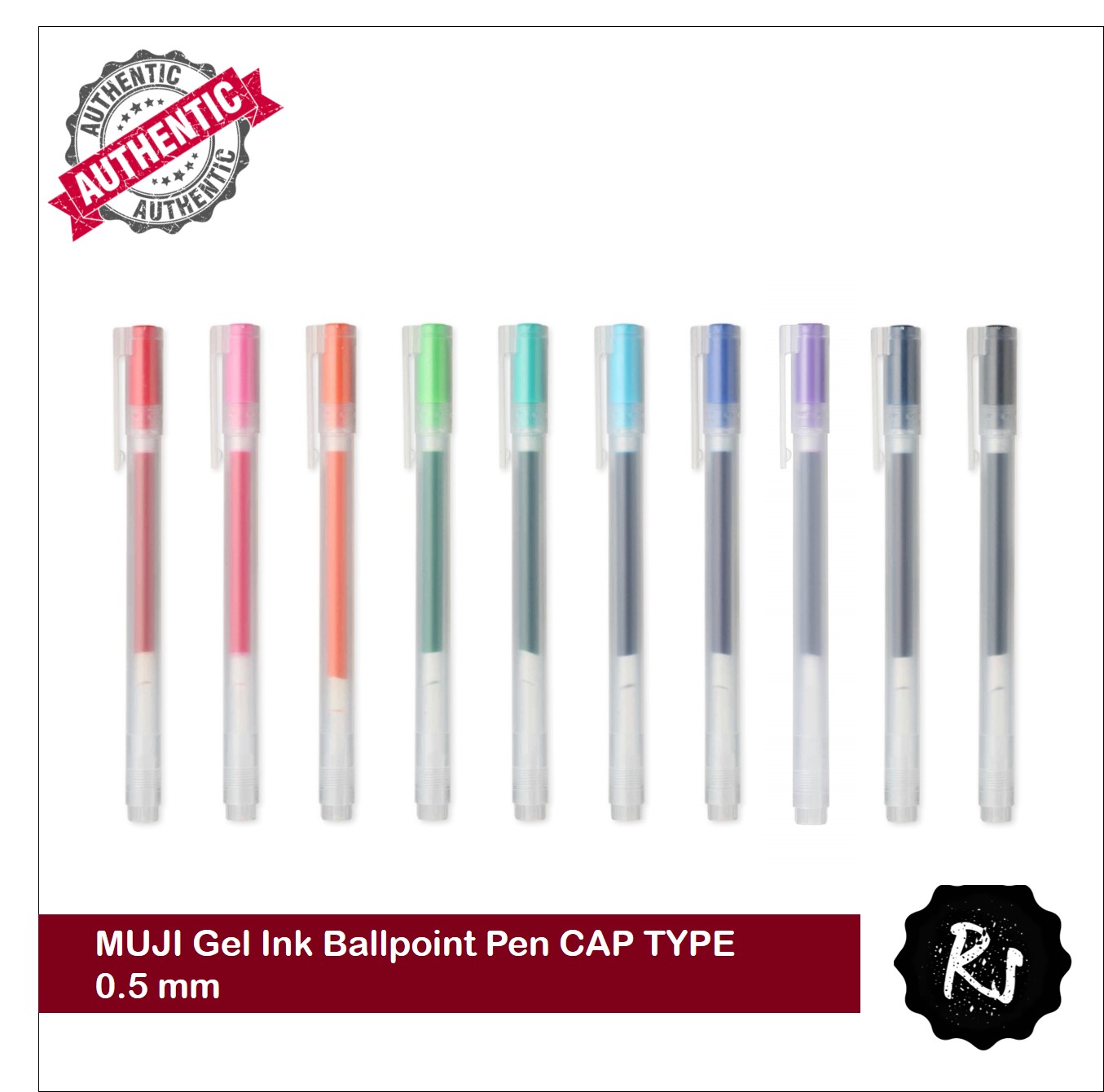 Muji Gel Ink Ballpoint Pen CAP TYPE mm) [AVAILABLE IN 10