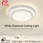 VLS Modern LED Crystal Ceiling Light for Living Room