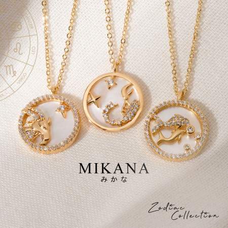 Mikana Zodiac Necklace Gold Collection Accessories For Women fashion korean free shipping sale japanese earings earing earring gift box