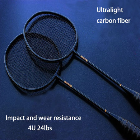 Original Fitness Carbon Badminton Racket - 24LBS, Black/White