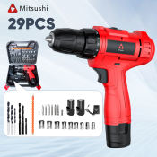 Mitsushi 12V Cordless Drill Driver with Li-ion Batteries and Accessories