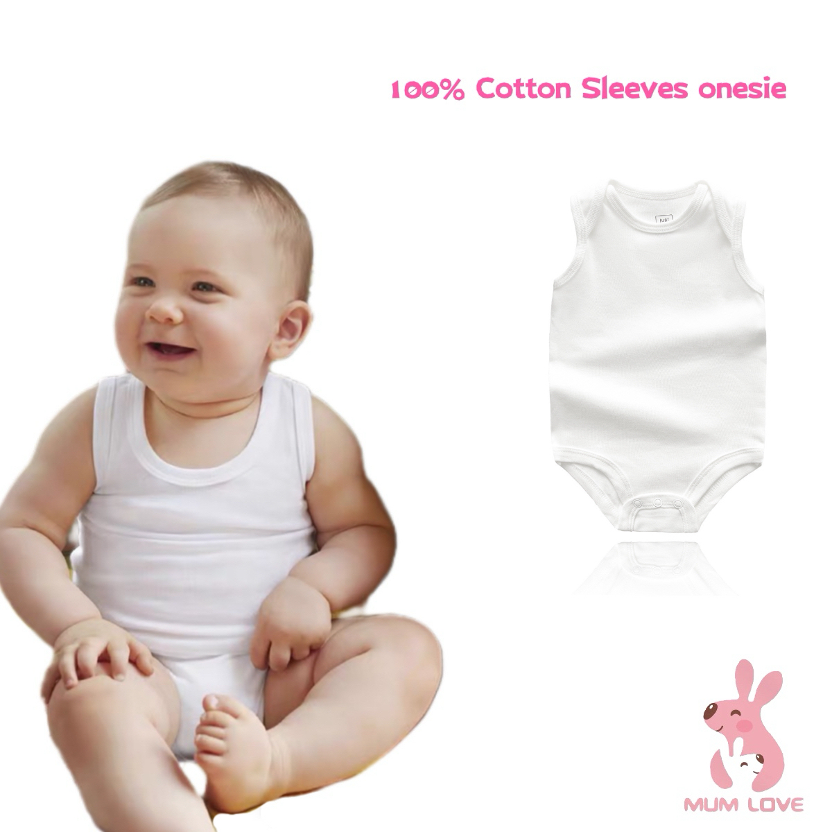 White Cotton Baby Romper Onesie by Cute Infant Co