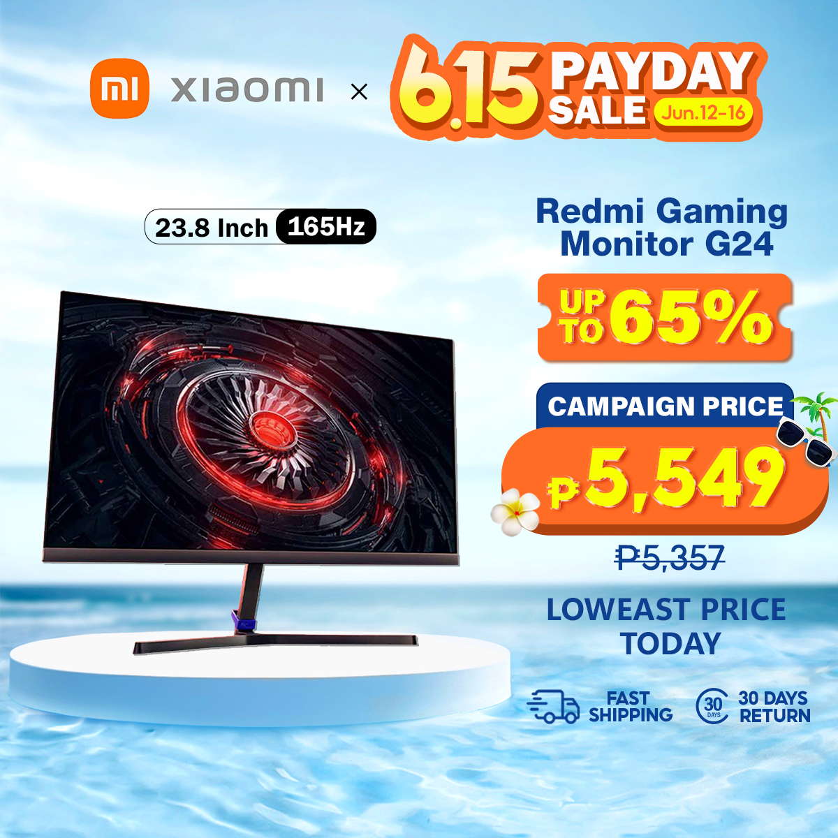 Xiaomi Redmi Gaming Monitor G24 23.8 inch 165Hz Refresh 1ms Fast Response Full HD 8 Bit Low Blue Light