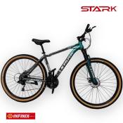 Stark Mountaineer 29 MTB with Lockout Fork, Gray/Green