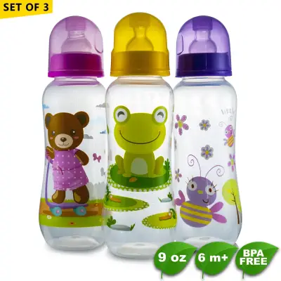 Coral Babies 9oz Clear Feeding Bottles Set of 3 - BPA FREE (1)