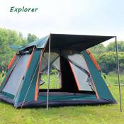 Automatic Camping Tent for 3-4 People, Rainproof, French Windows