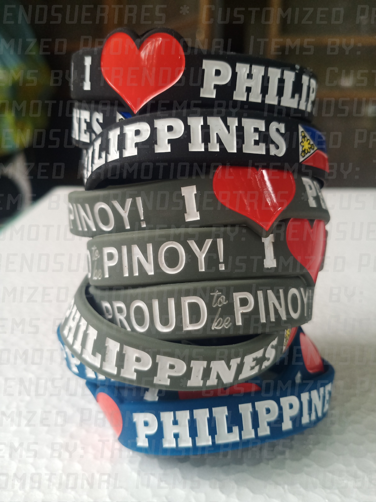 I LOVE PHILIPPINES Proud to be Pinoy! Baller Wristband DEBOSSED