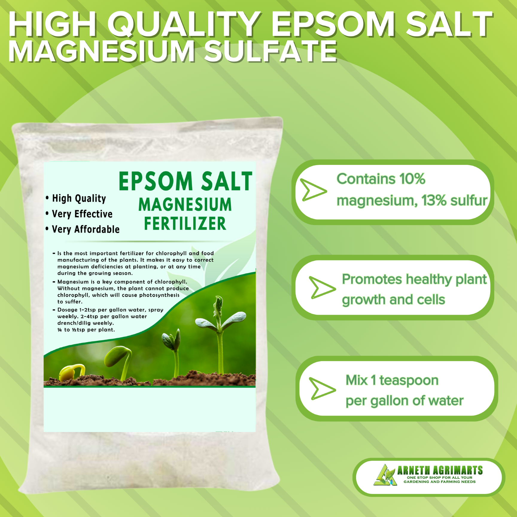 HIGH QUALITY EPSOM SALT MAGNESIUM SULFATE FERTILIZER