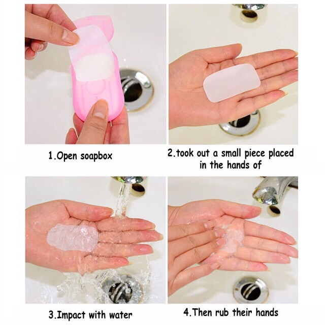 GreenFriend Mini Portable Disposable Travel Paper Soap Sheets Foaming Hand Washing Bath Scented Paper Soap Hand Soap For Indoor, Outdoor, Travel, Camping Hiking