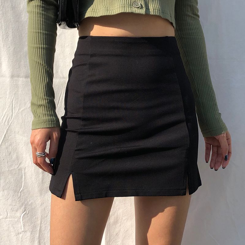 short pencil skirt with slit