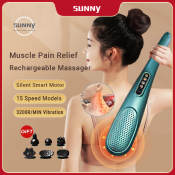 Rechargeable Handheld Vibrating Massager for Muscle Therapy - 