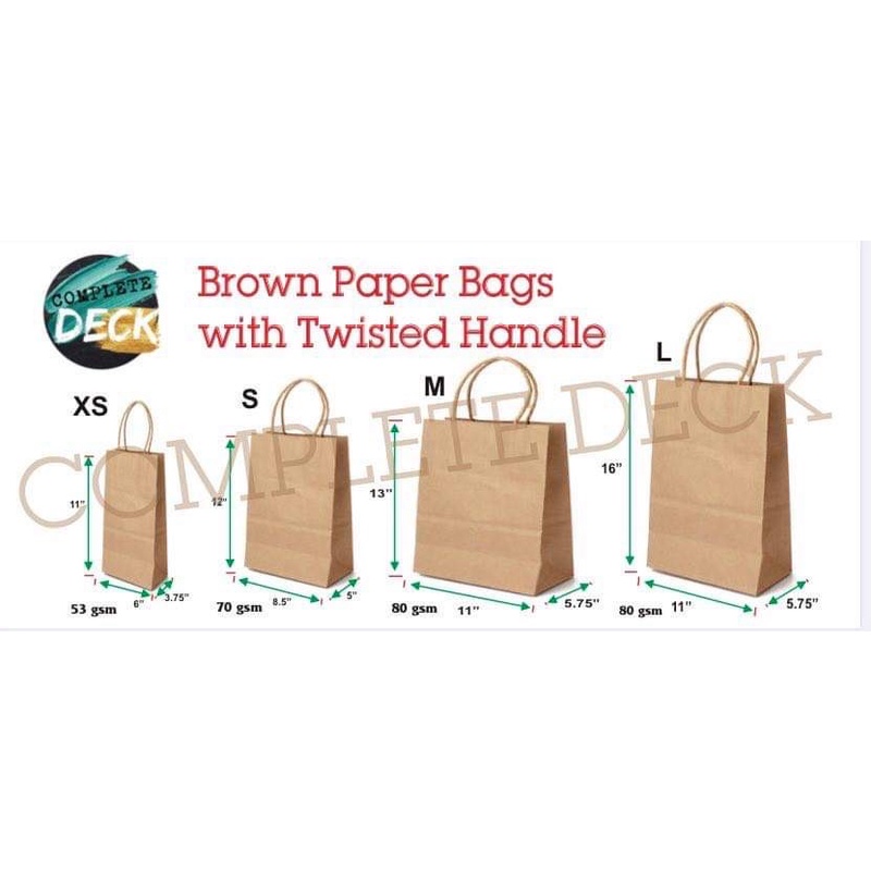 Standard Kraft Paper Bags