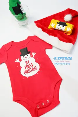 CUSTOMIZED BABY ONESIES -MY FIRST CHRISTMAS (SNOWMAN) - With baby name (1)