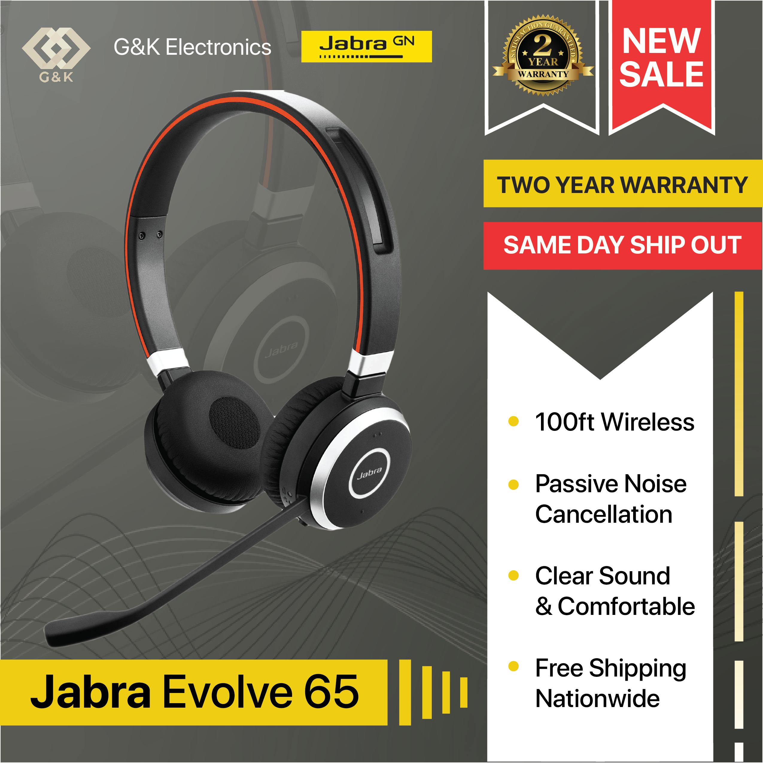 Jabra Evolve 30 II MS Stereo USB with 3.5mm Jack Headset and USB