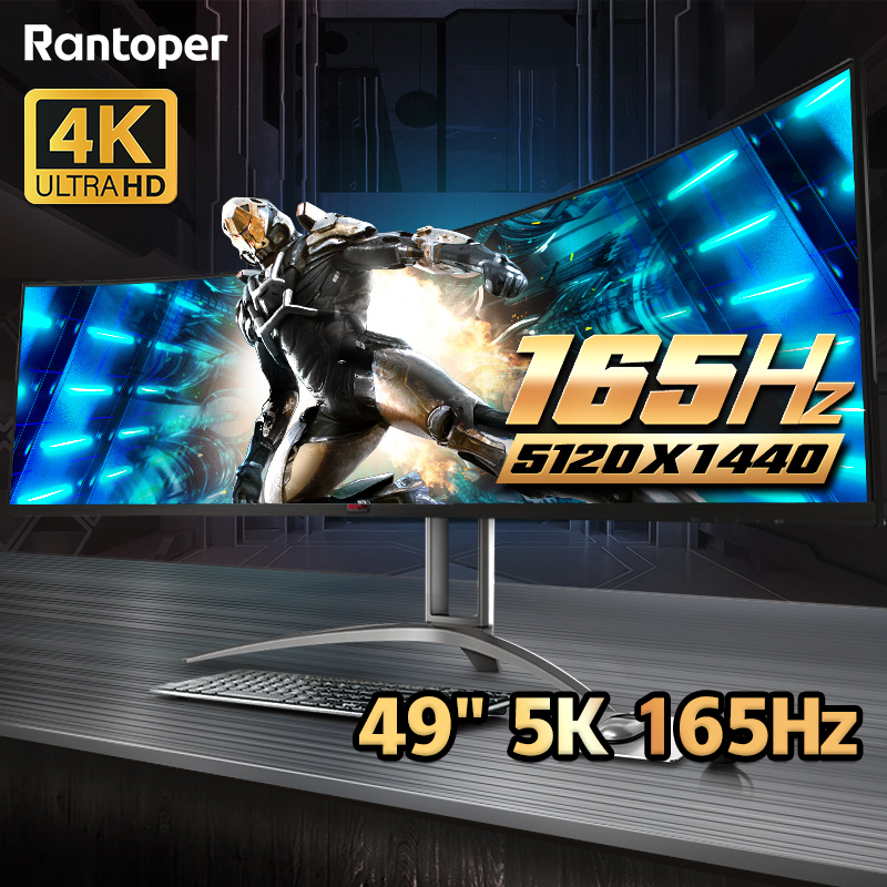 Rantoper 49" Curved Gaming Monitor, 4K, 165Hz, LG IPS