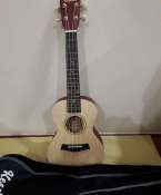 Kessler Concert Ukulele with Free Case, Natural/Dark Brown Finish